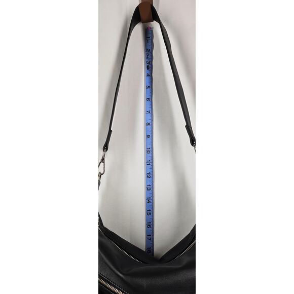 RAE DUNN WOMEN'S BLACK LEATHER BACKPACK W/ EARBUD CASE - STYLISH & FUNCTIONAL - Picture 3 of 16